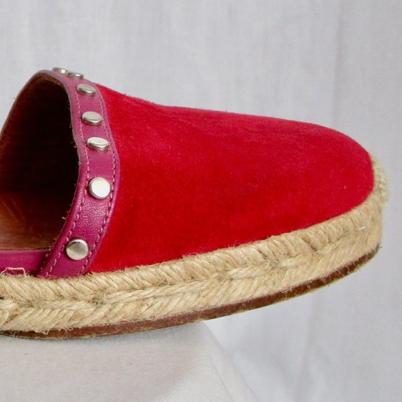 Lanvin Fuchsia and Black Suede Studded Espadrilles (Pre-owned) Size 39 EU / 9 US - Picture 11 of 16